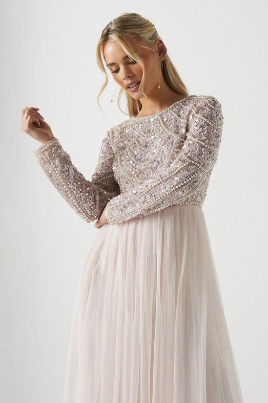 Coast Petite Pearl Embellished Bodice Bridesmaids Tulle Skirt Dres 2