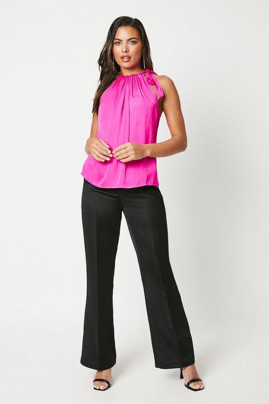 Coast Ruched Bow Neck Fluid Satin Shell Top 2