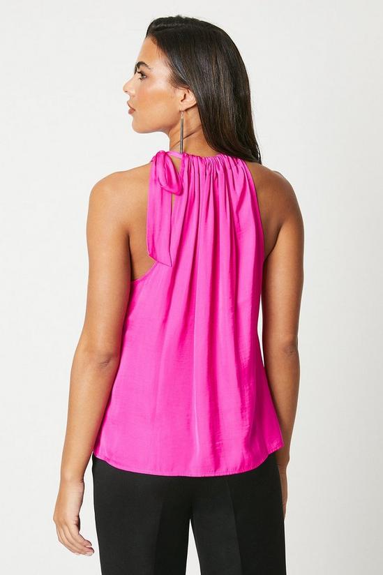 Coast Ruched Bow Neck Fluid Satin Shell Top 3