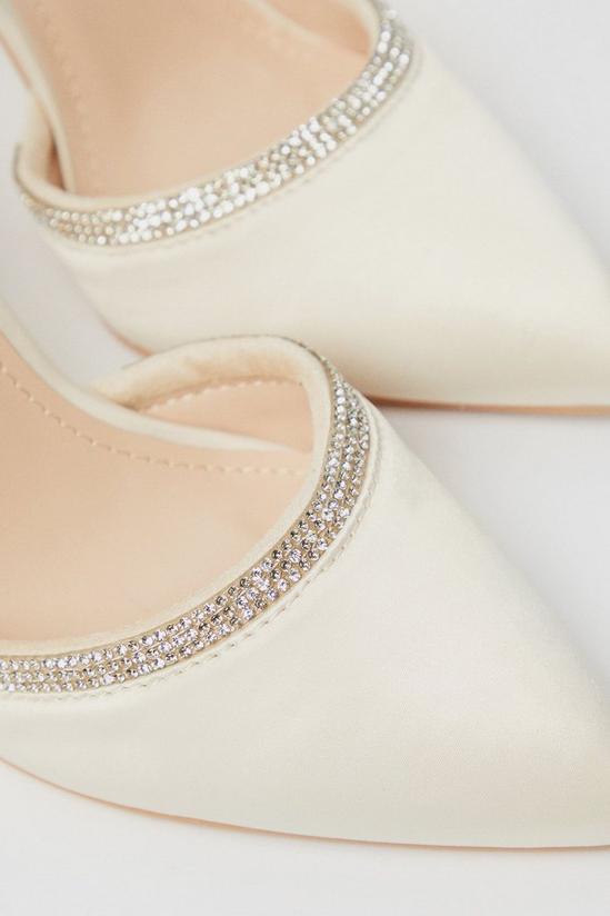 Coast Taya Bridal Satin Diamante High Stiletto Court Shoes 4
