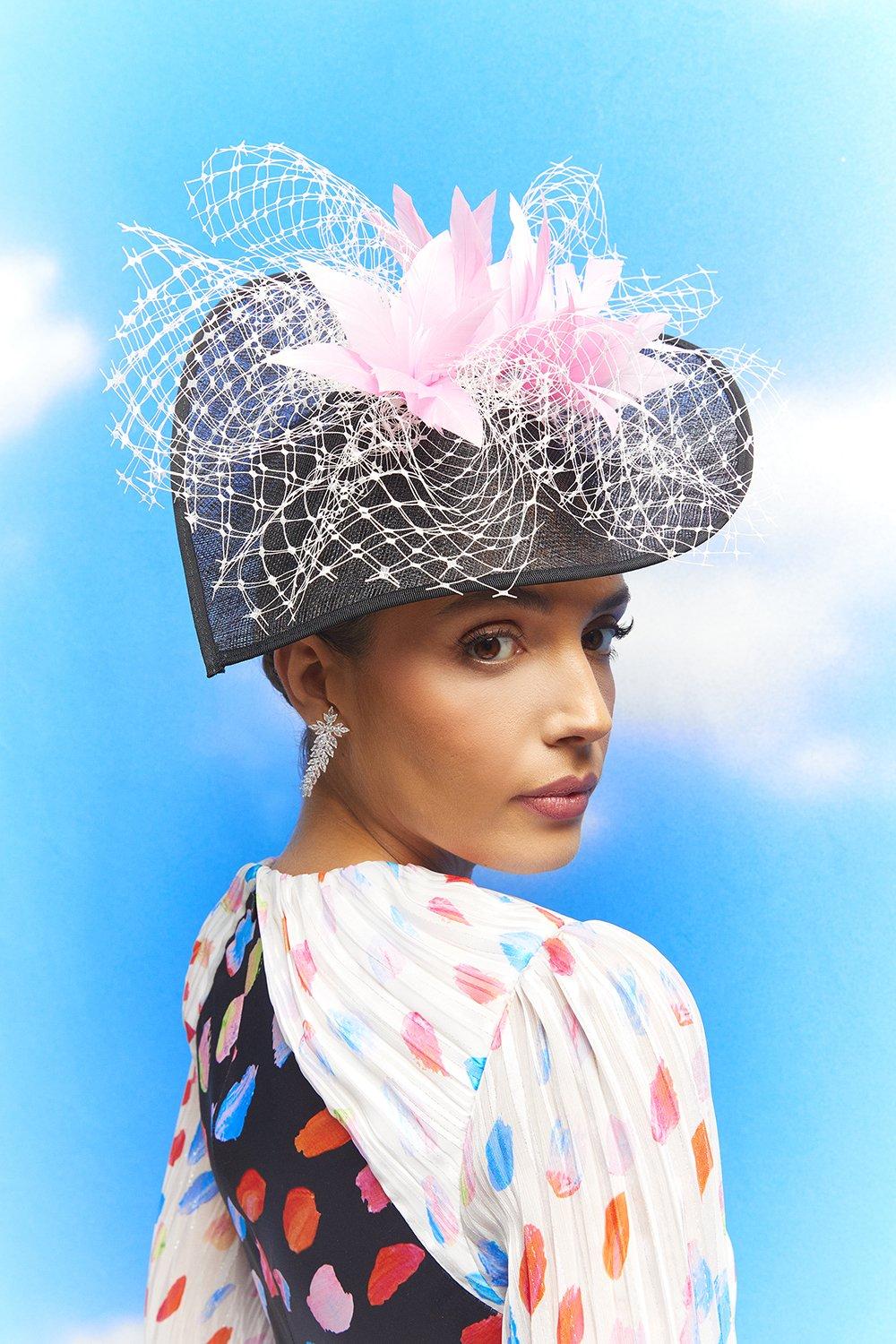 Hats | Lisa Tan Floral Mesh Side Facing Fascinator | Coast