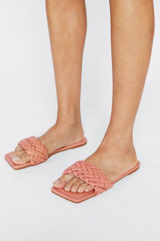 NastyGal Faux Leather Braided Flat Sandals 2