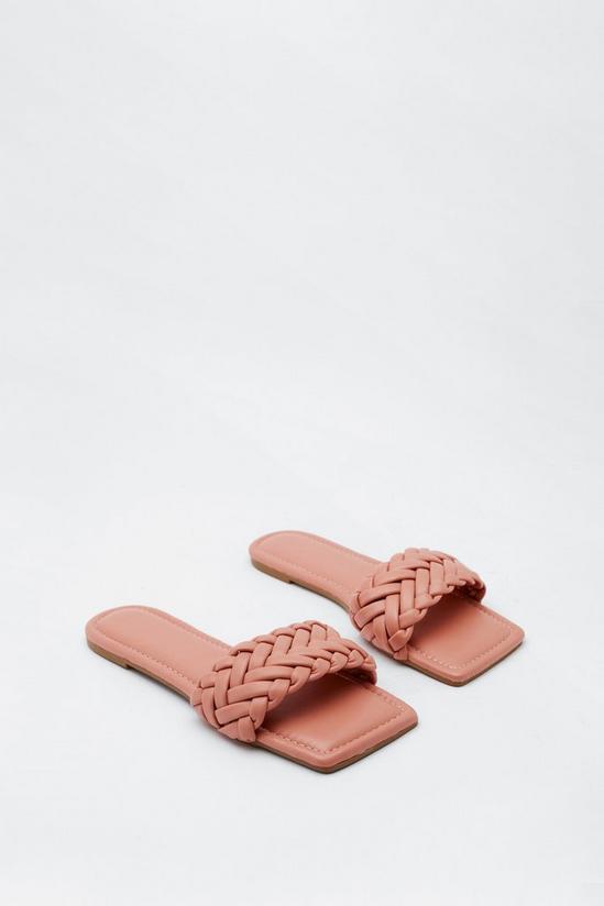 NastyGal Faux Leather Braided Flat Sandals 3