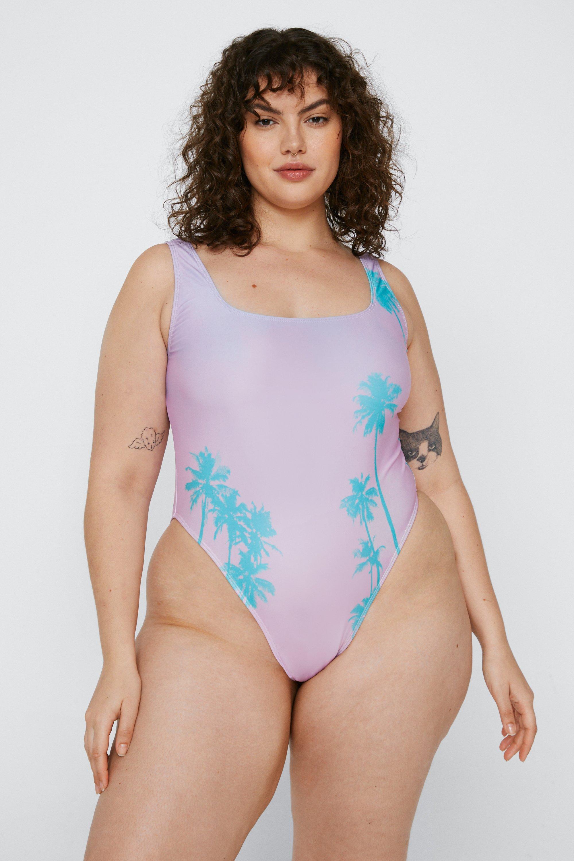 Plus Recycled Palm Tree Swimsuit