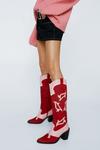 NastyGal Leather Colorblock Cowboy Boots thumbnail 2