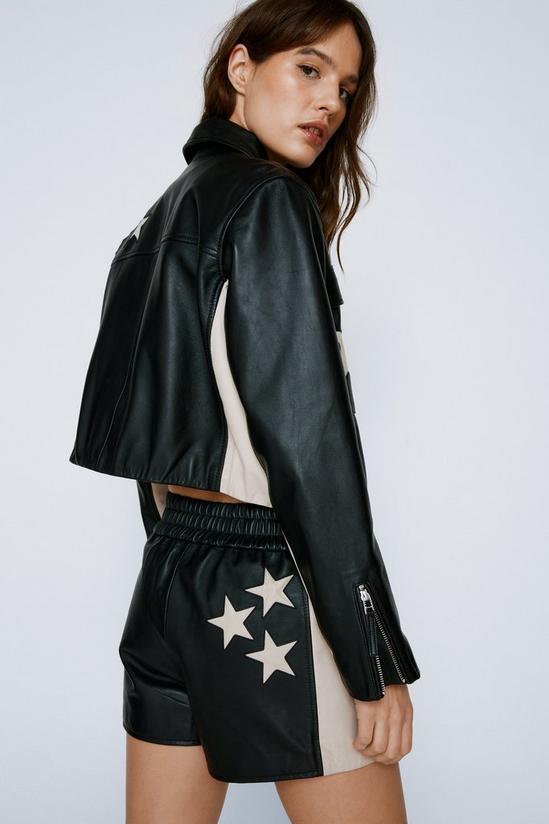 NastyGal Real Leather Star Detail Bomber Jacket 4