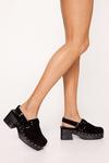 NastyGal Real Suede Studded Square Toe Sling Back Clogs thumbnail 1