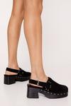 NastyGal Real Suede Studded Square Toe Sling Back Clogs thumbnail 2