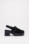 NastyGal Real Suede Studded Square Toe Sling Back Clogs thumbnail 3