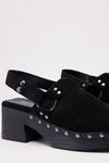 NastyGal Real Suede Studded Square Toe Sling Back Clogs thumbnail 4