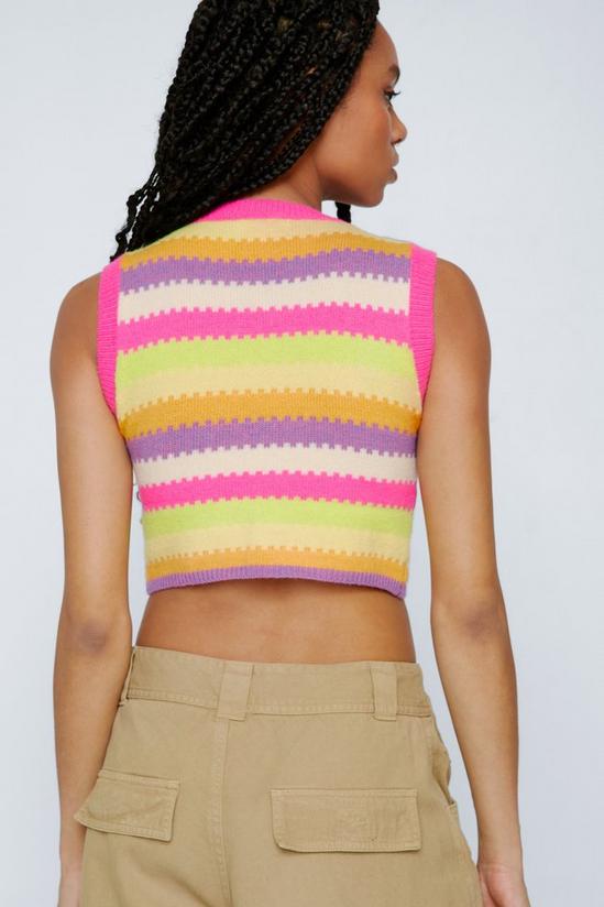NastyGal Stripe Knitted Cropped Tank Top 4