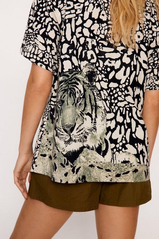 NastyGal Placement Tiger Print Resort Shirt 4