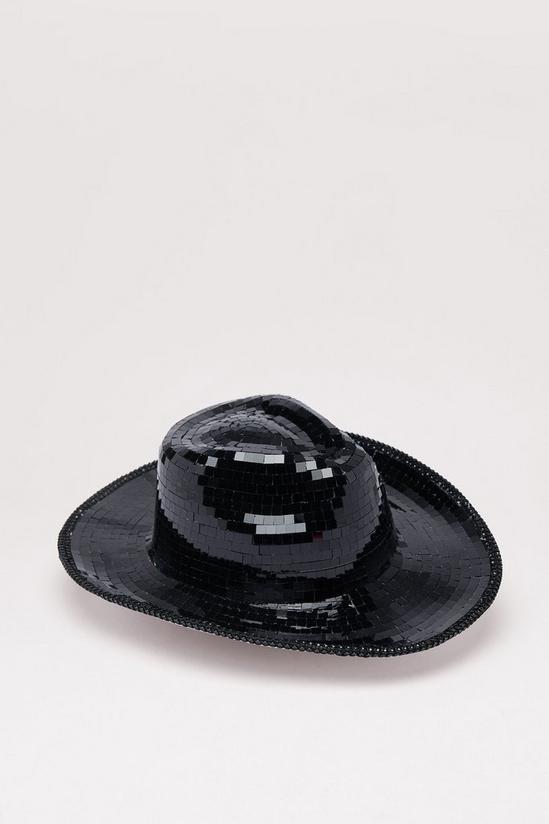 NastyGal Mirror Embellished Disco Ball Cowboy Hat 3