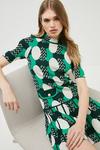 KarenMillen Geo Jacquard Pleated Skirt Knitted Mini Dress thumbnail 2
