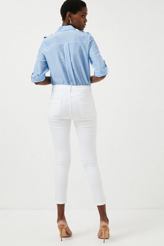 KarenMillen Button Waist Cropped Skinny Jeans 3