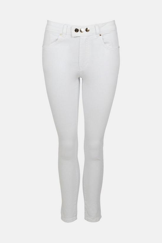 KarenMillen Button Waist Cropped Skinny Jeans 4