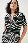 KarenMillen Plus size Textured Zebra Jacquard Knit Dress thumbnail 2