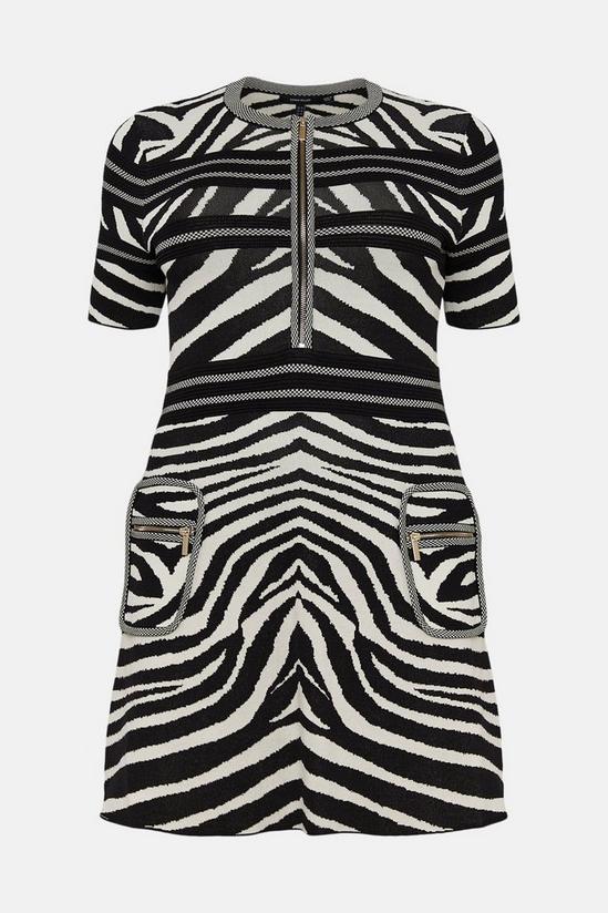 KarenMillen Plus size Textured Zebra Jacquard Knit Dress 4