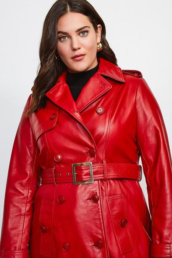 KarenMillen Plus Size Leather Trench Belted Coat 2