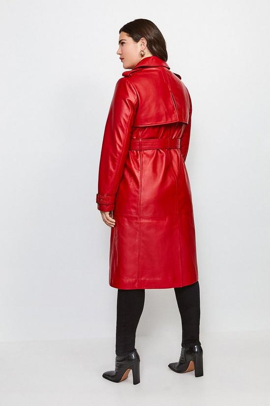 KarenMillen Plus Size Leather Trench Belted Coat 3