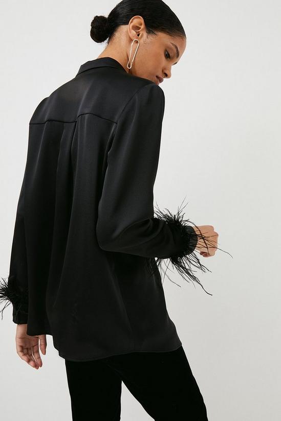 KarenMillen Satin Crepe Double Breasted Feather Jacket 3