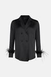 KarenMillen Satin Crepe Double Breasted Feather Jacket thumbnail 4