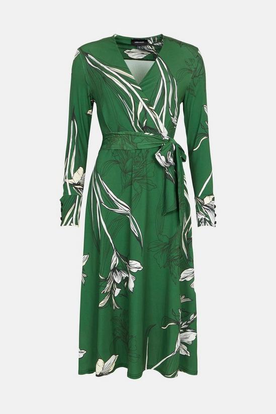 KarenMillen Stencil Floral Printed Midi Jersey Dress 4
