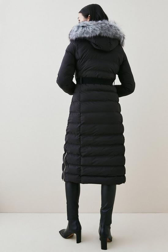 Jackets & Coats | Belted Puffer Faux Fur Maxi Hooded Coat | KarenMillen
