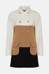 KarenMillen Compact Stretch Colour Block Double Breasted Coat thumbnail 4
