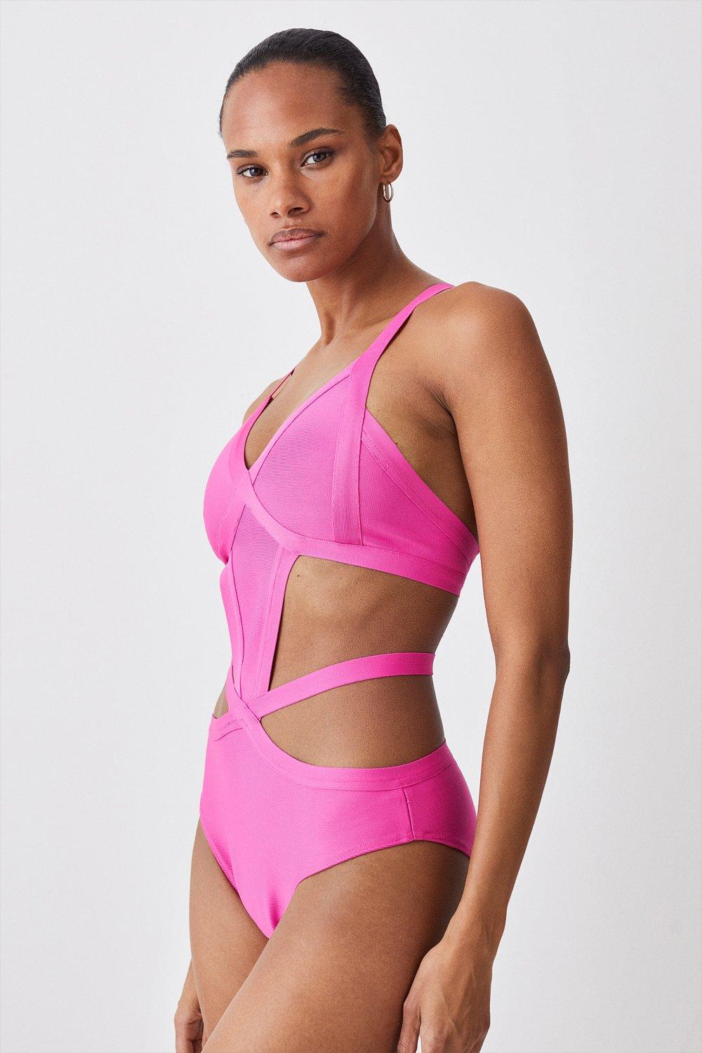 Bandage Strappy Cross Front Swimsuit