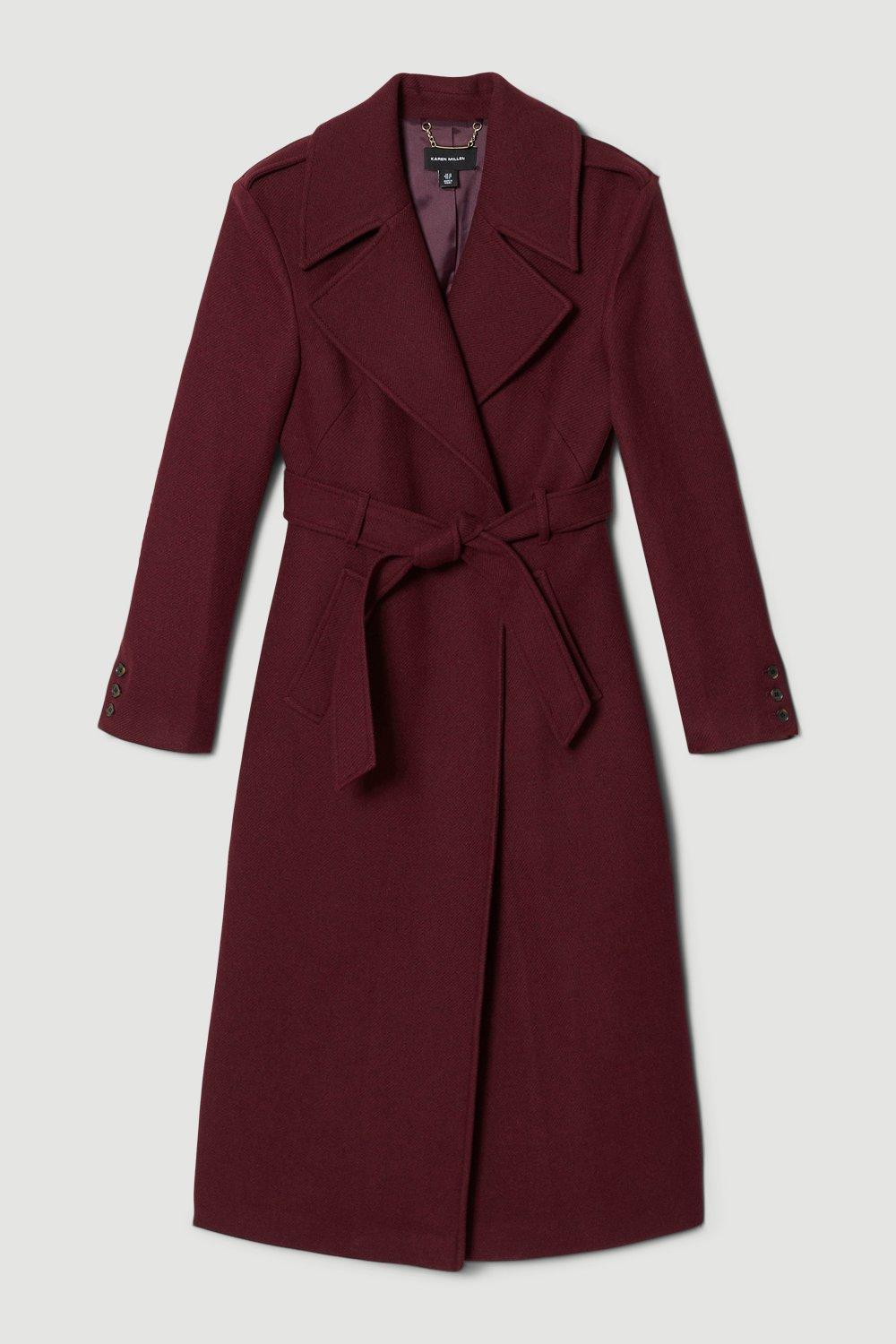 Jackets & Coats | Italian Wool Strong Shoulder Coat | KarenMillen