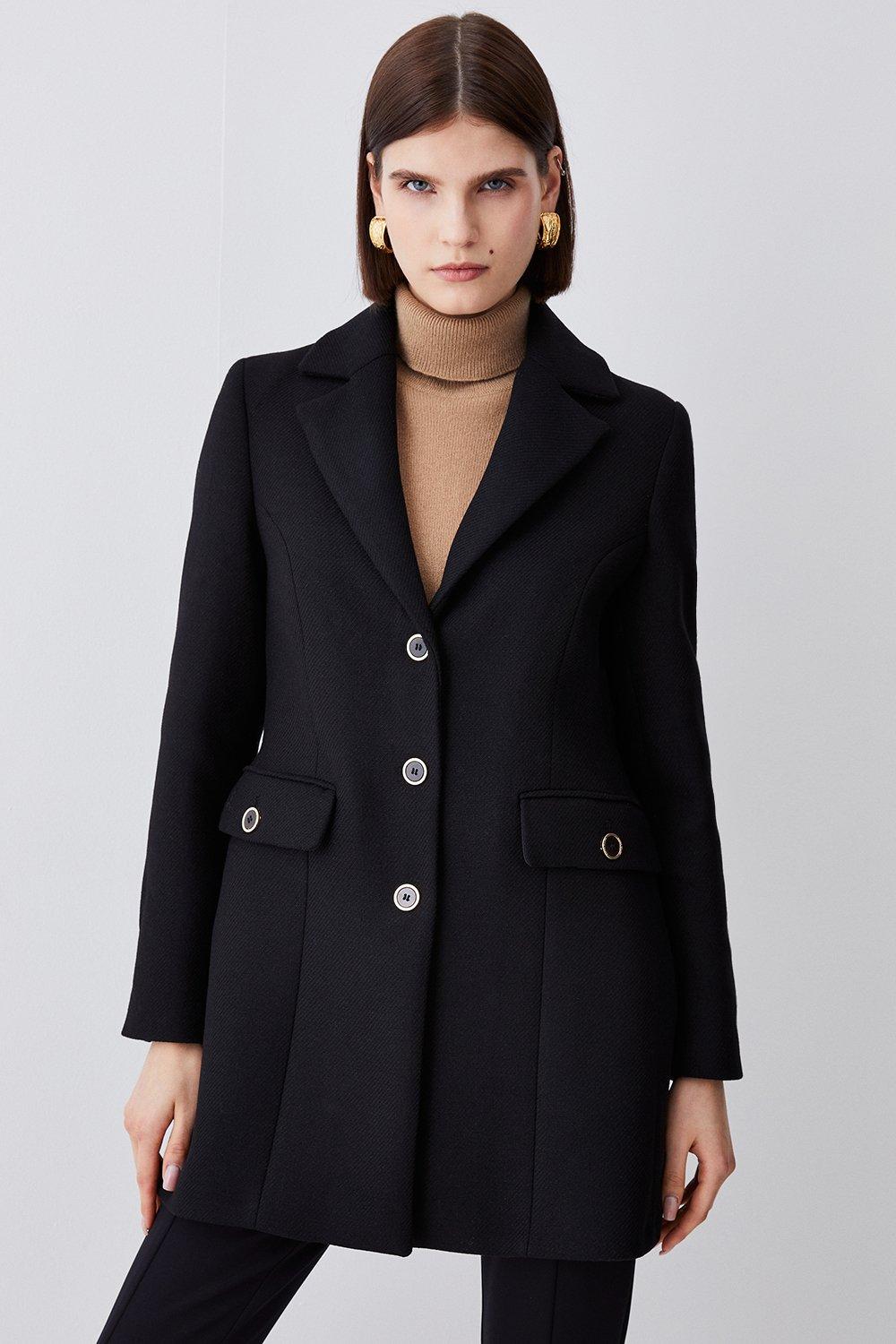 Jackets & Coats | Italian Wool Mix Short Formal Coat | KarenMillen