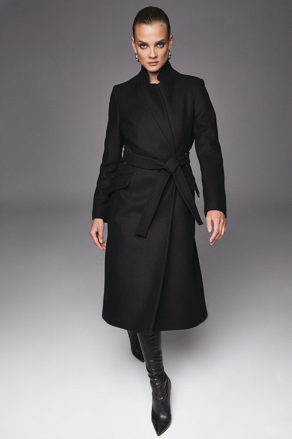 Italian Wool Cashmere Notch Neck Coat