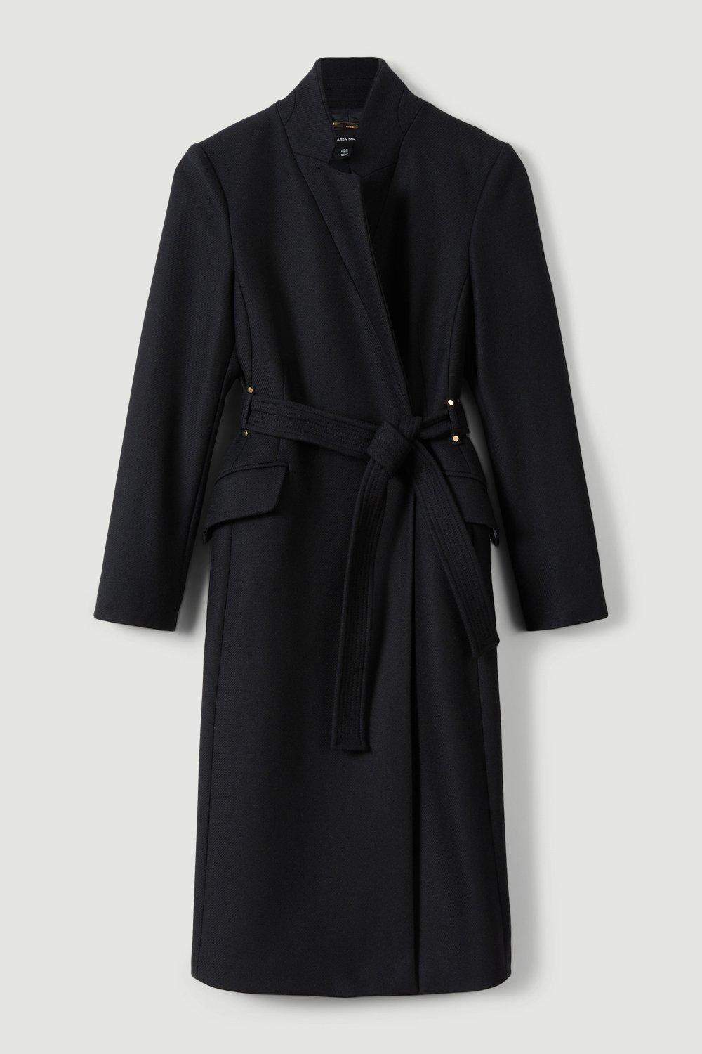 Italian Wool Cashmere Notch Neck Coat