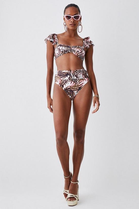 KarenMillen Butterfly Print Ruffle Bikini Top With Detachable Straps 2