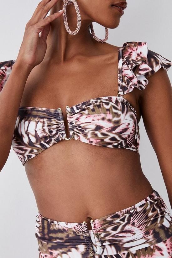 KarenMillen Butterfly Print Ruffle Bikini Top With Detachable Straps 3