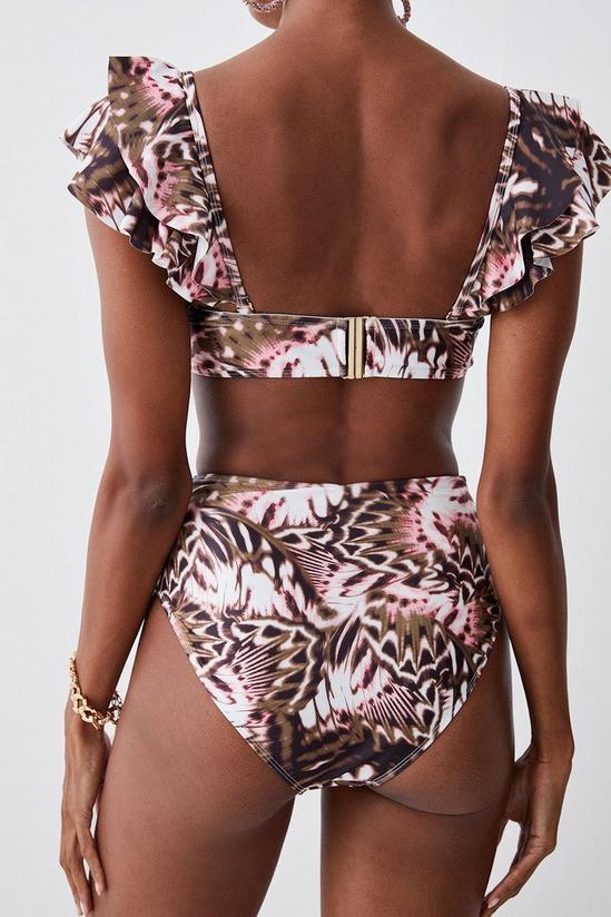 KarenMillen Butterfly Print Ruffle Bikini Top With Detachable Straps 5