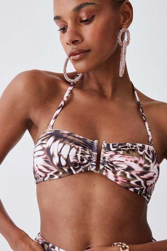 KarenMillen Butterfly Print Ruffle Bikini Top With Detachable Straps 6