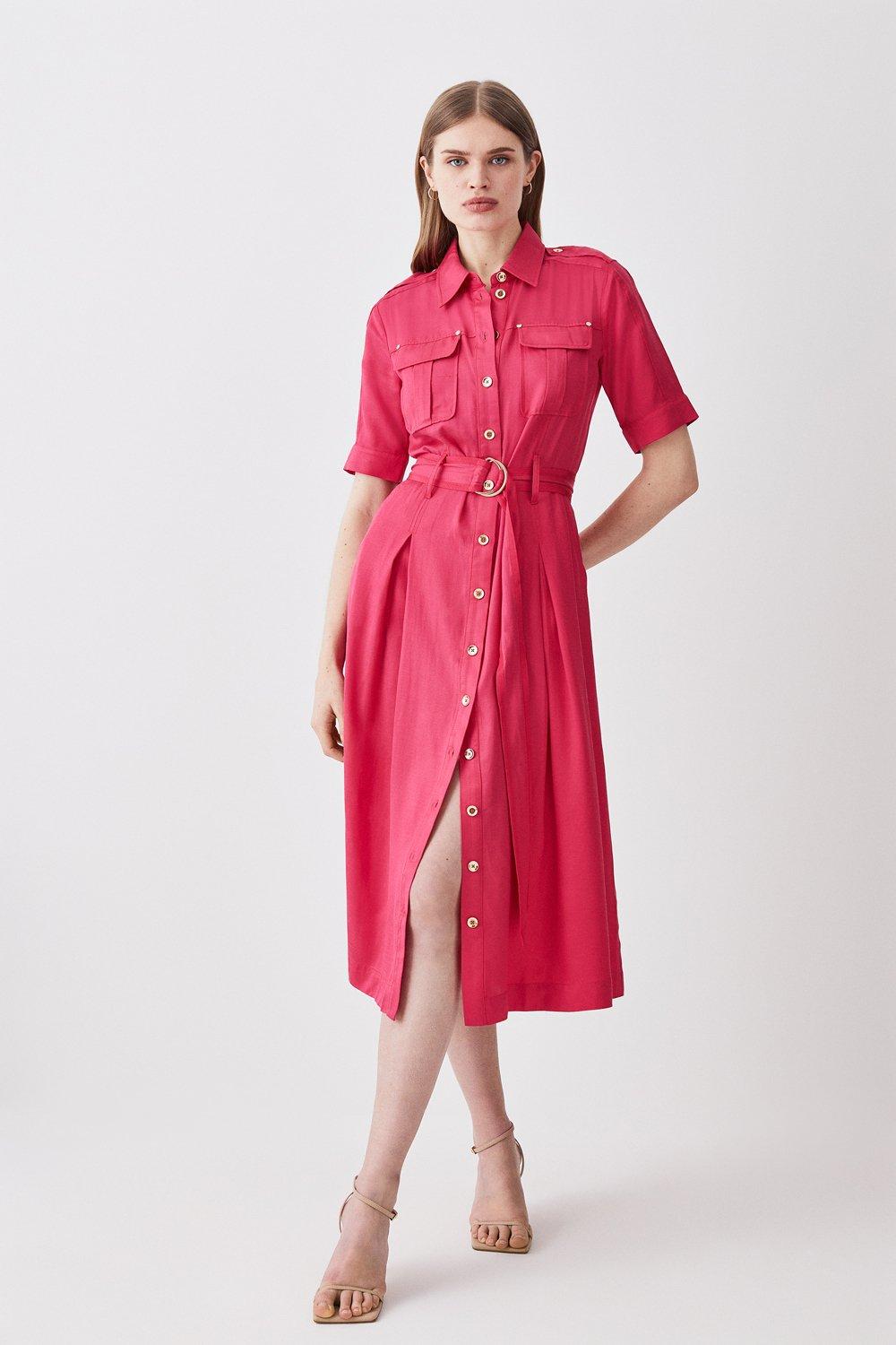Premium Linen Woven Shirt Dress