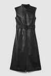 KarenMillen Leather Belted High Neck Midi Dress thumbnail 4