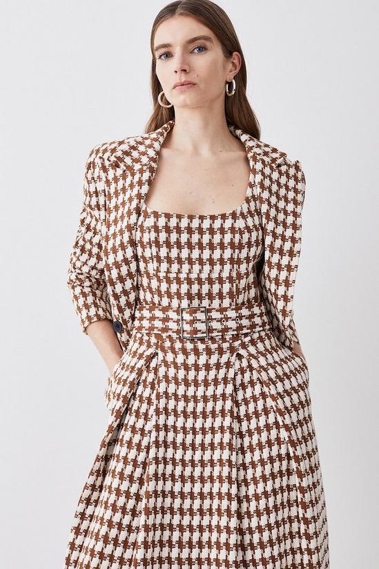 KarenMillen Check Tweed Full Skirt Midi Dress 2