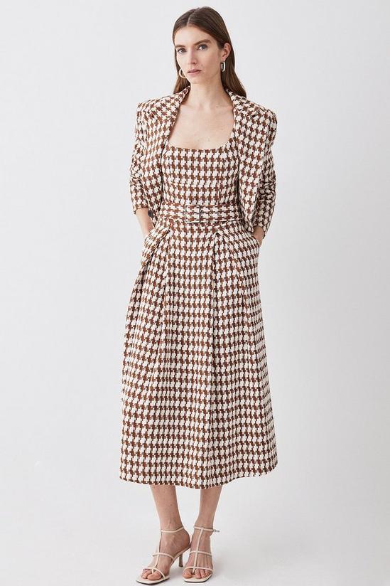 KarenMillen Check Tweed Full Skirt Midi Dress 6