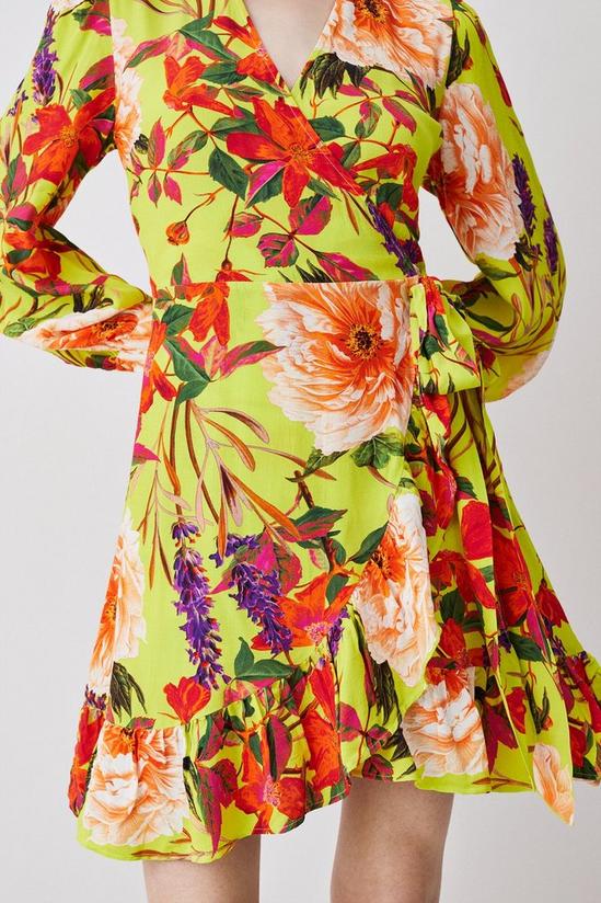 KarenMillen Summer Botanical Wrap Mini Dress 3