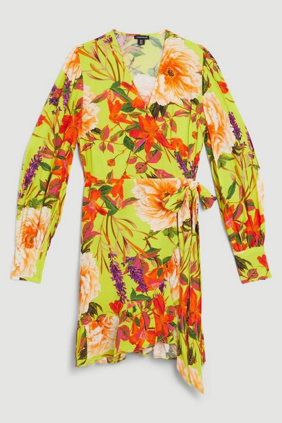 KarenMillen Summer Botanical Wrap Mini Dress 4