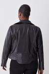 KarenMillen Plus Size Leather Pocket Detail Biker Jacket thumbnail 3