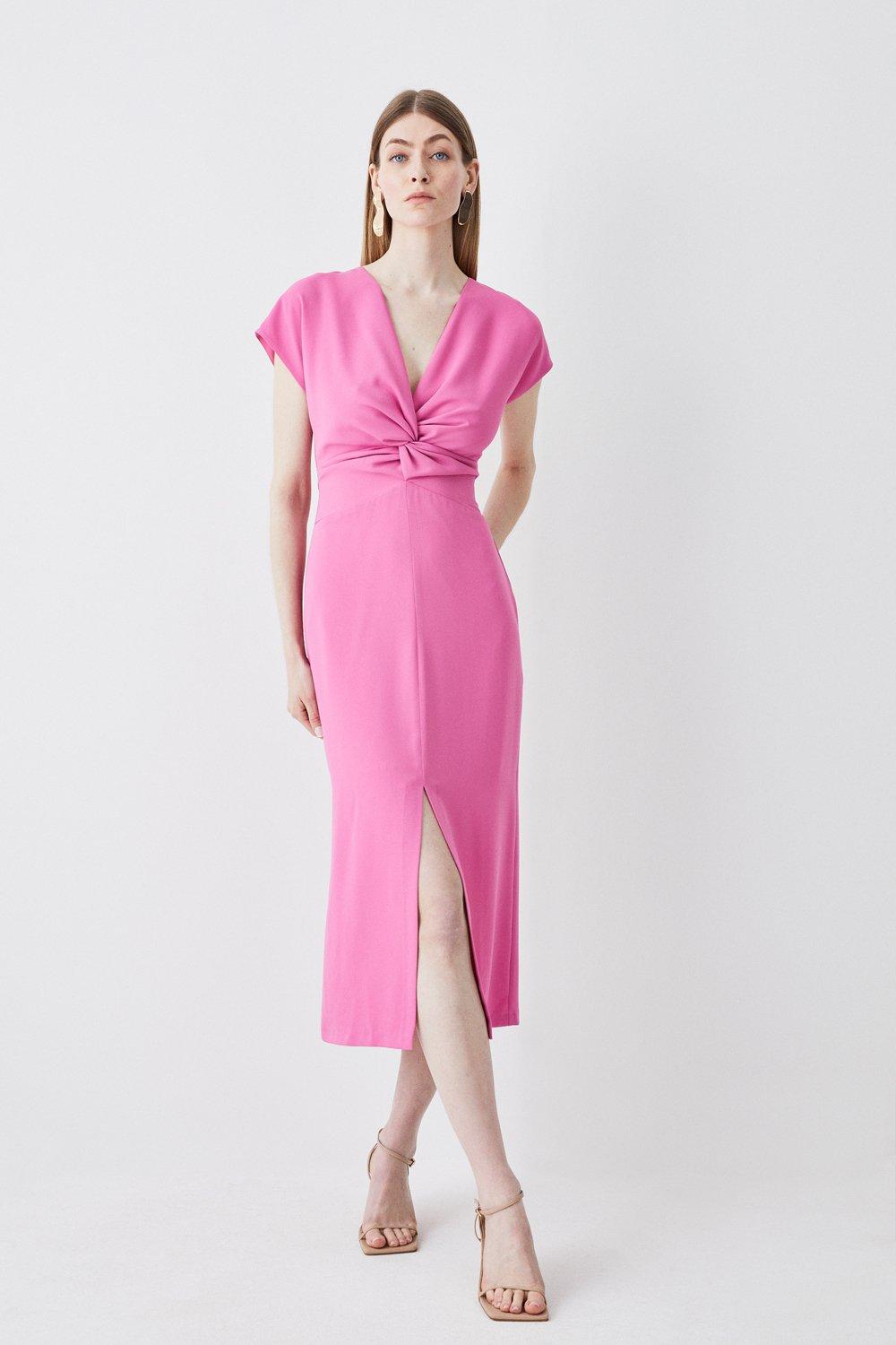 Soft Tailored Waist Detail Midi Dress