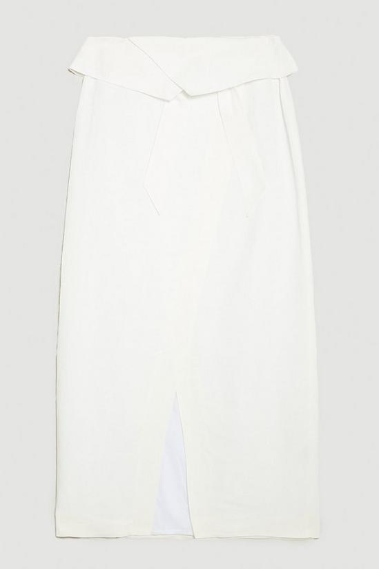 KarenMillen Linen Wrap Belted Midi Skirt 4