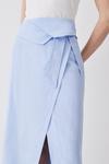 KarenMillen Linen Wrap Belted Midi Skirt thumbnail 3