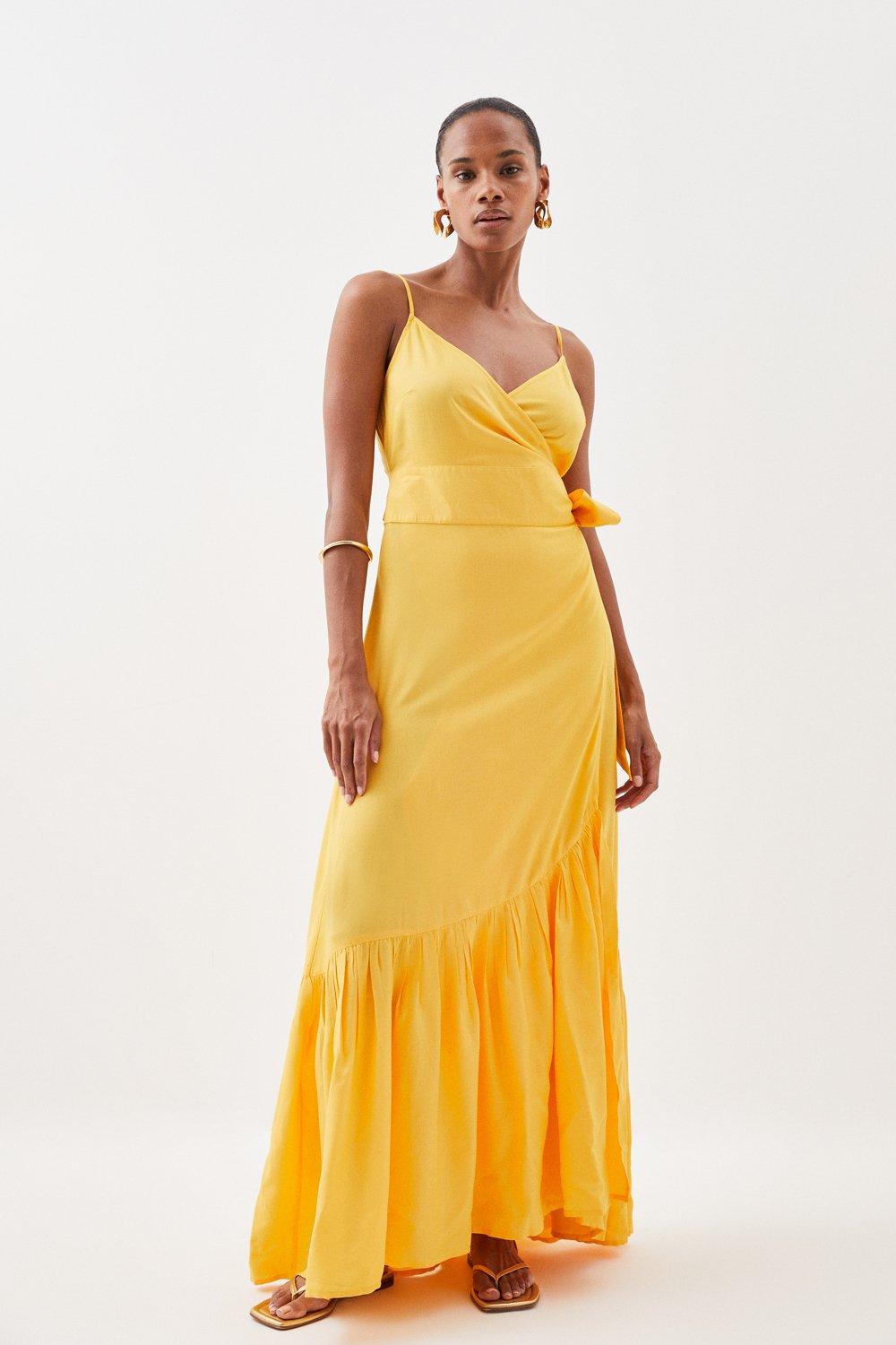 Strappy Tie Waisted Beach Woven Maxi Dress