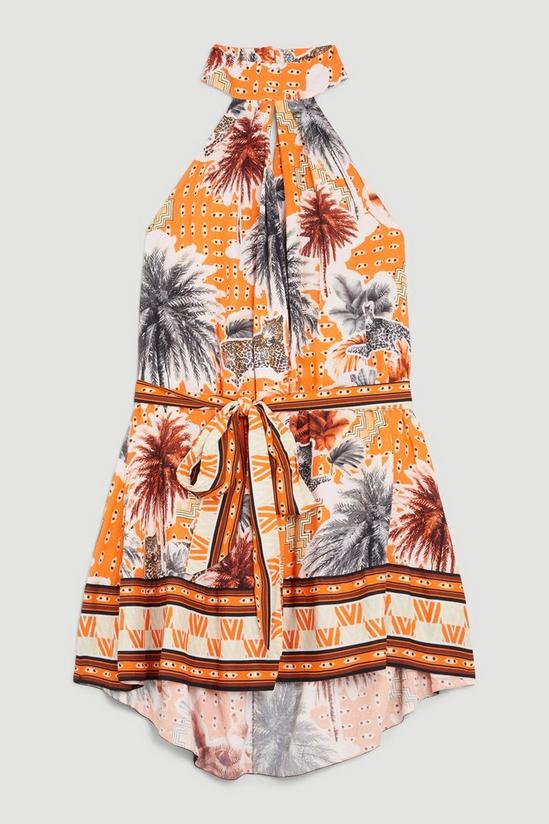 KarenMillen Summer Palm Halter Mini Dress 4